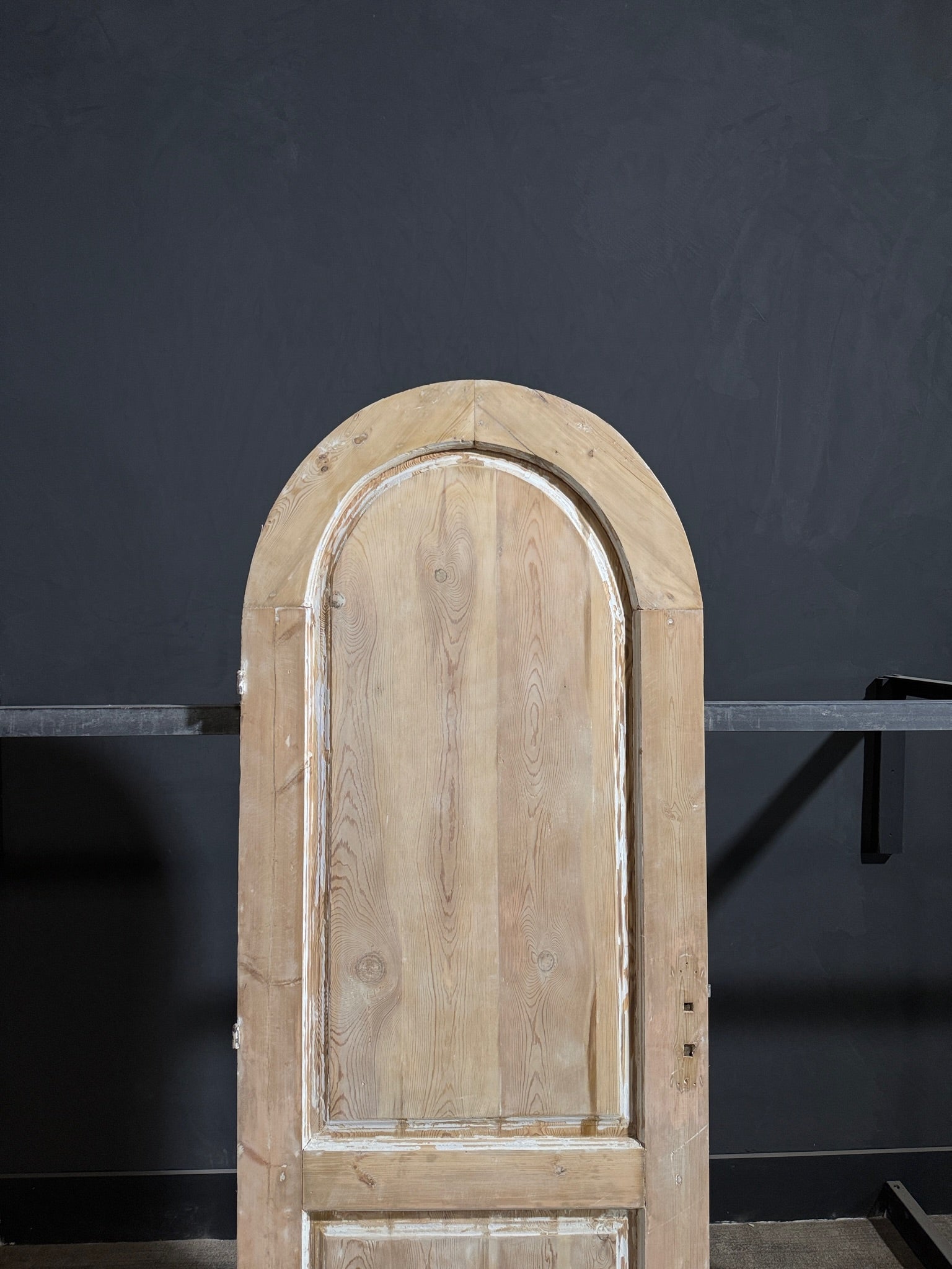 Antique 2 Panel Arched Solid Single Door - 31.75x82.5 - N259