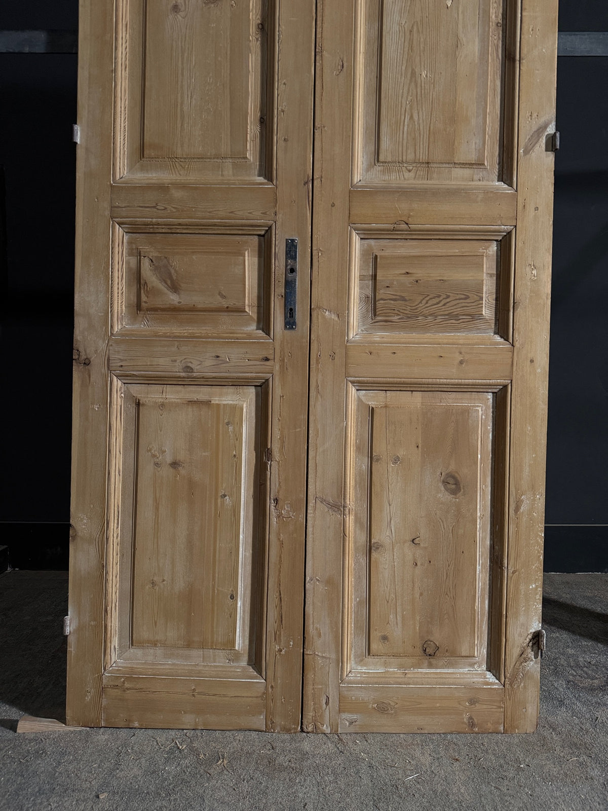 Antique 3 Panel Solid Double Doors - 39.75x92.5 - N565