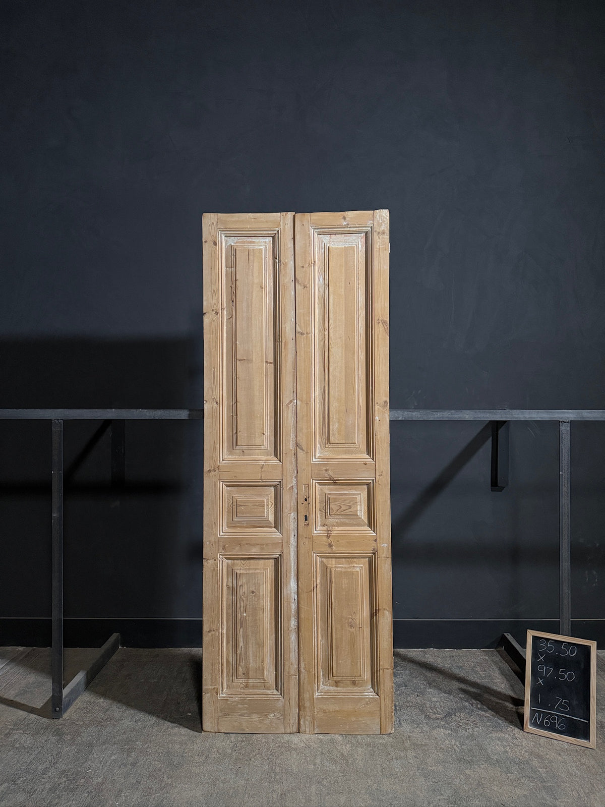 Antique 3 Panel Solid Double Doors - 35.5x97.5 - N696