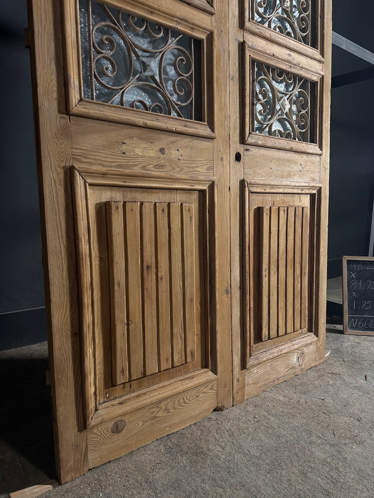 Antique Iron French Doors - 48.25x84.75 - N666