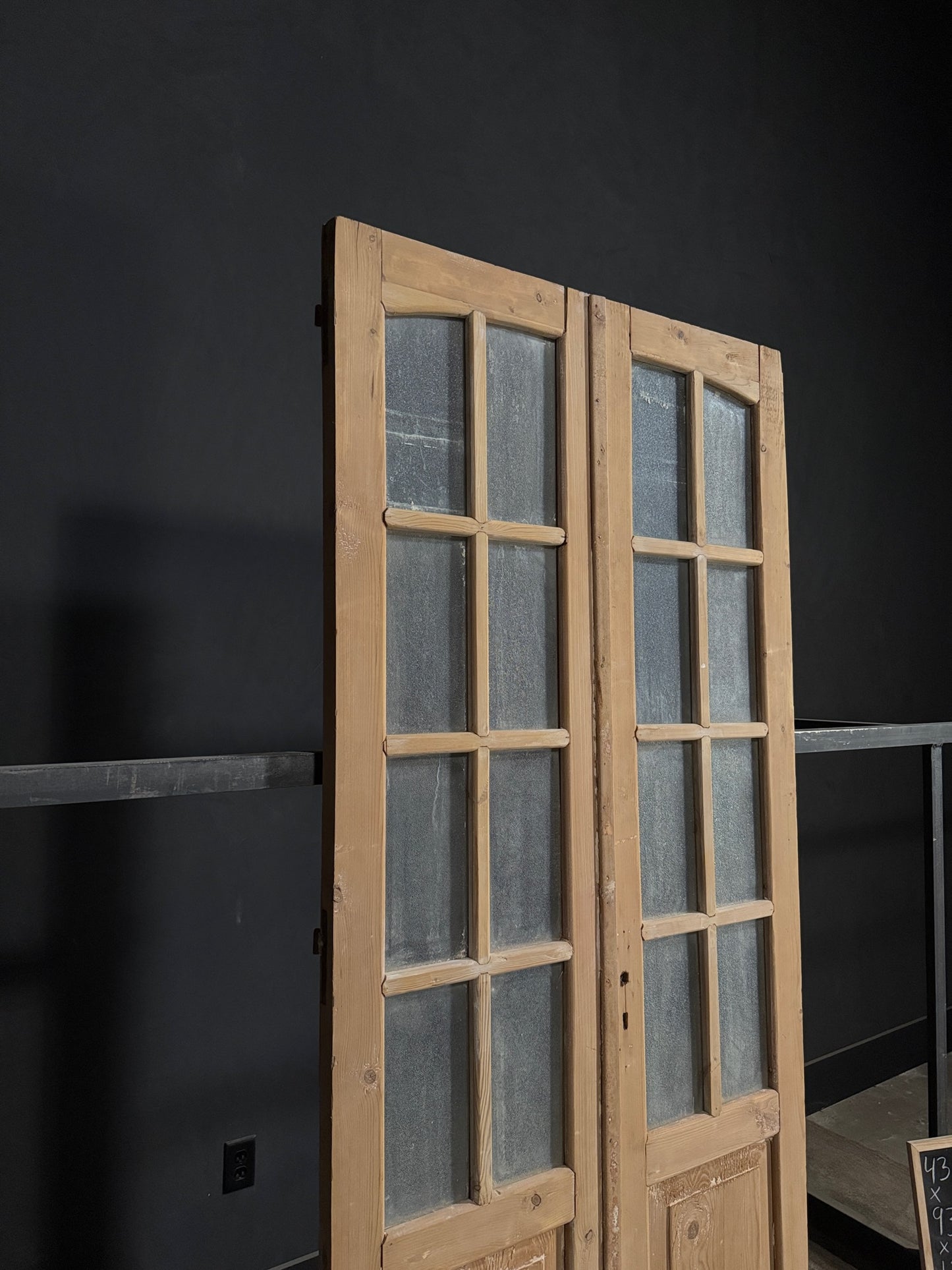 Antique Arched Solid Double Doors - 43.25x93.5 - N283