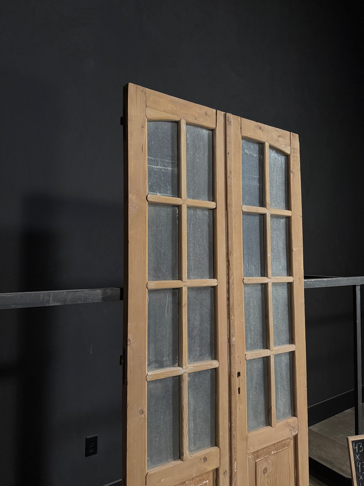 Antique Arched Solid Double Doors - 43.25x93.5 - N283