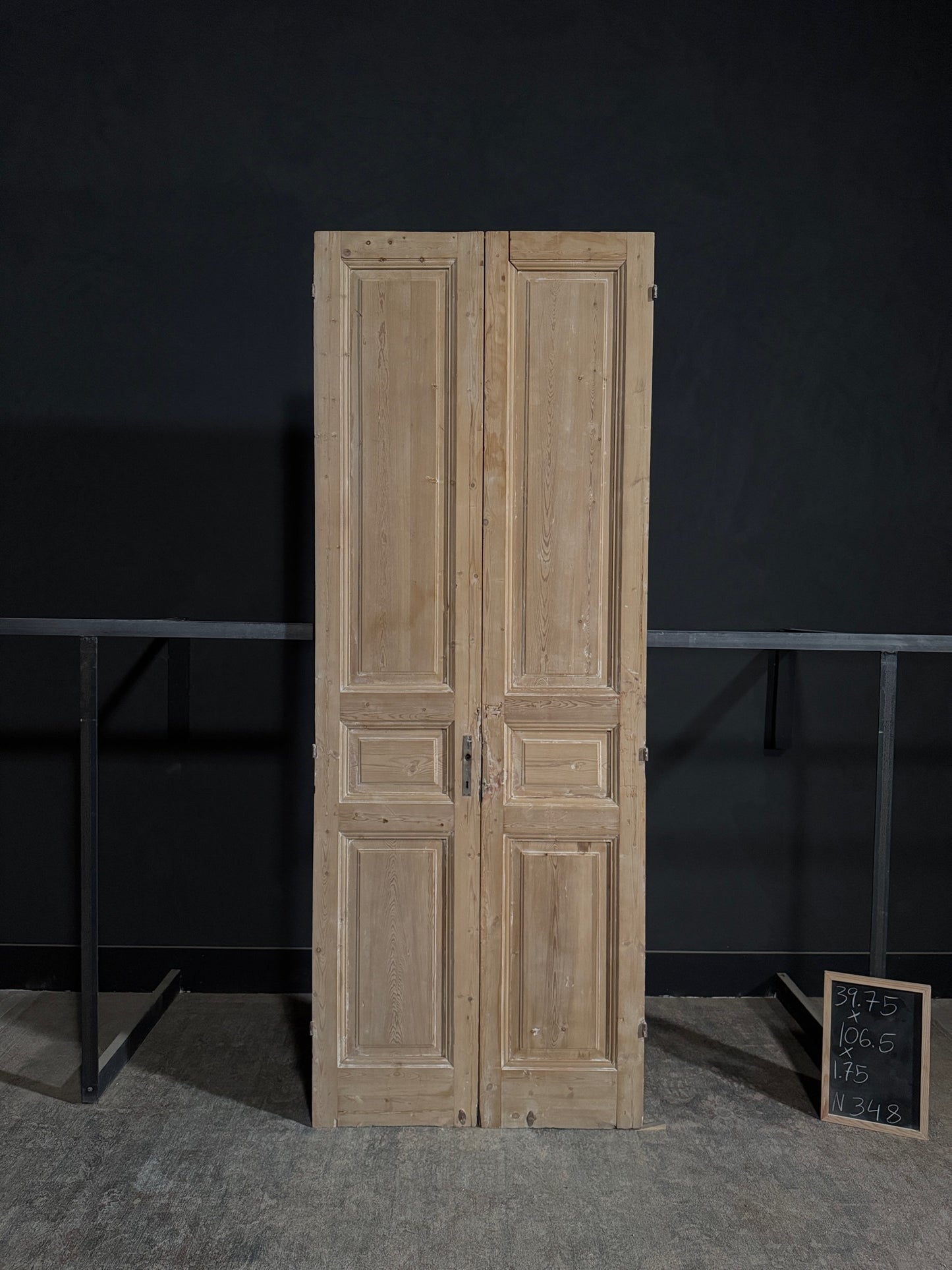 Antique 3 Panel Solid Double Doors - 39.75x106.5 - N348