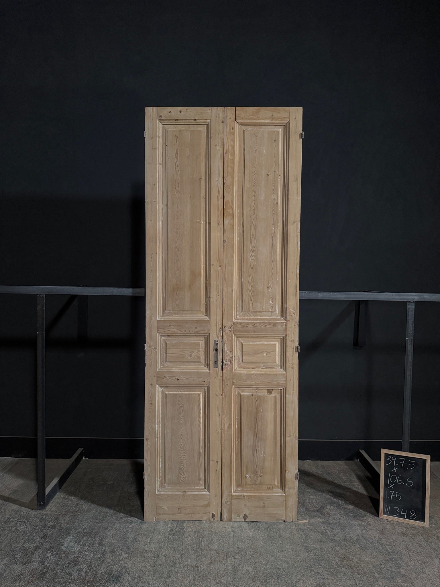 Antique 3 Panel Solid Double Doors - 39.75x106.5 - N348