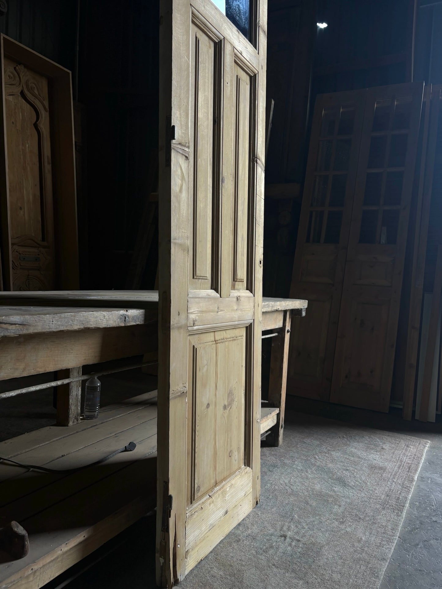 European 4 Panel Antique Glass Single Door - 24x91 - L53