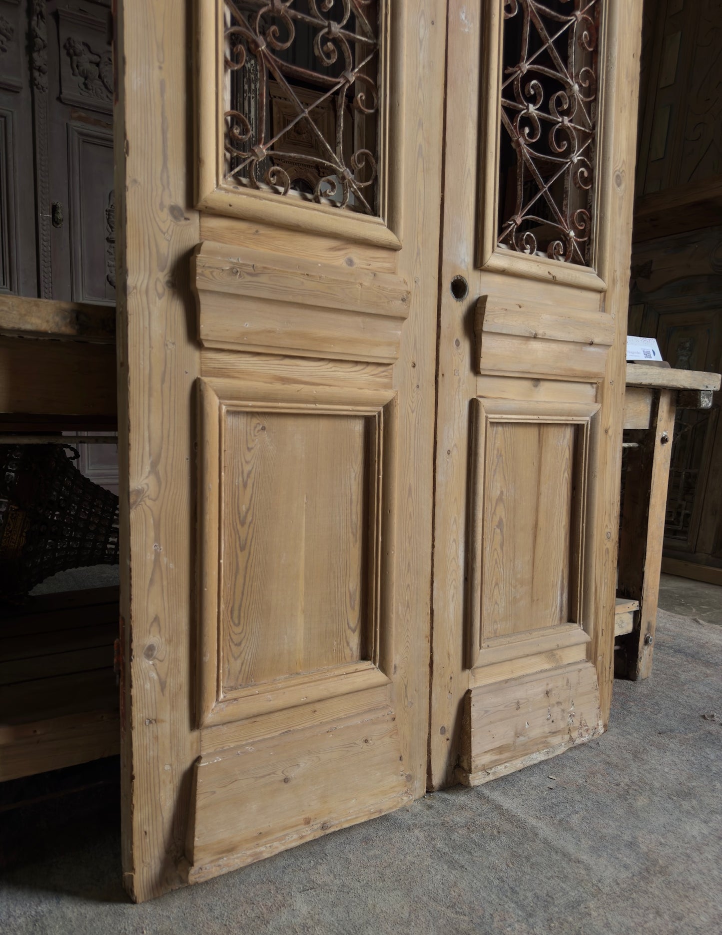 Stately Antique Iron French Doors - 39.5x87.5 K170