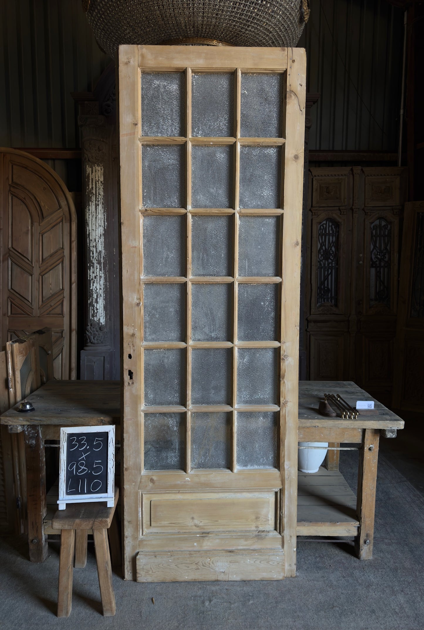 18 Lite Antique Glass Single Door - 33.5x98.5 - L110