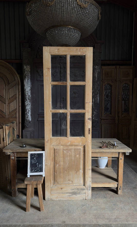 6 Lite Antique Glass Door - 28x90 - L225