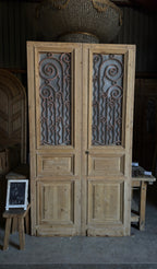 Scrolled Antique Iron French Doors - 51.75x97 - L287