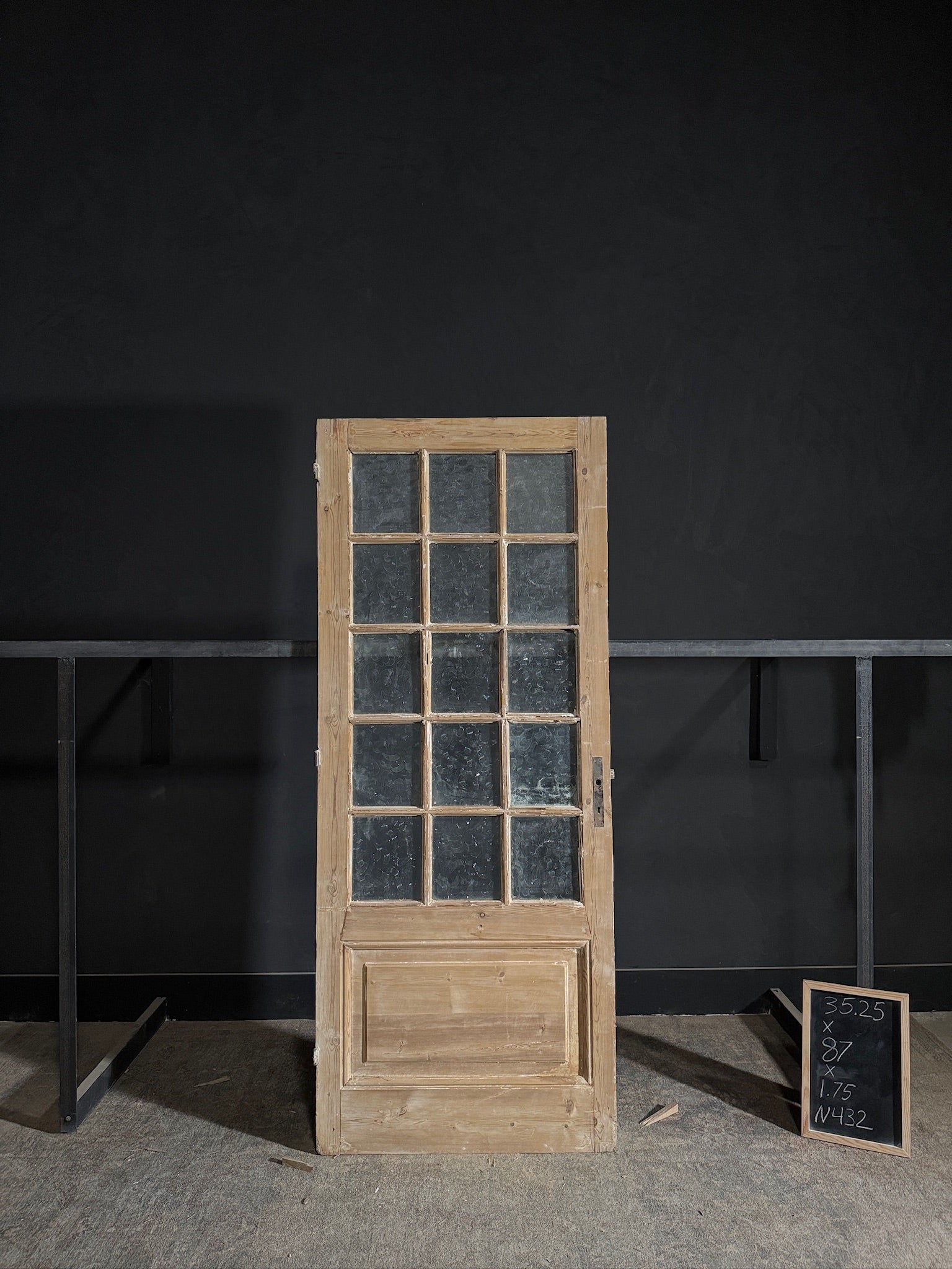 Antique Obscured Glass 15 Lite Single Door - 35.25x87 - N432