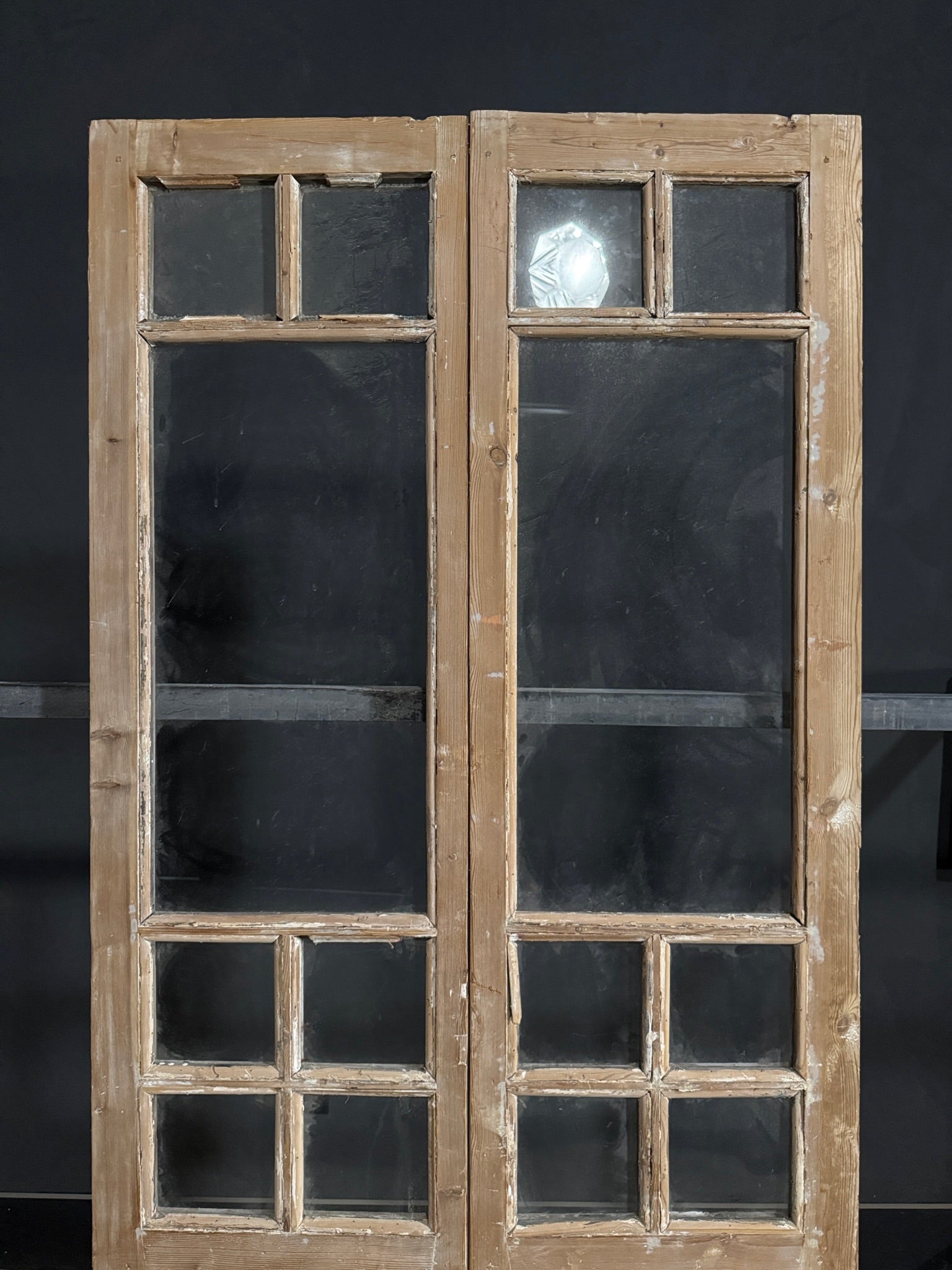 Antique Glass 7 Lite French Doors - 43.75x92.25 - N393