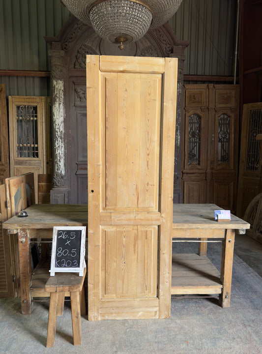 2 Panel Single Solid Antique Door - 26.5x80.5 K203
