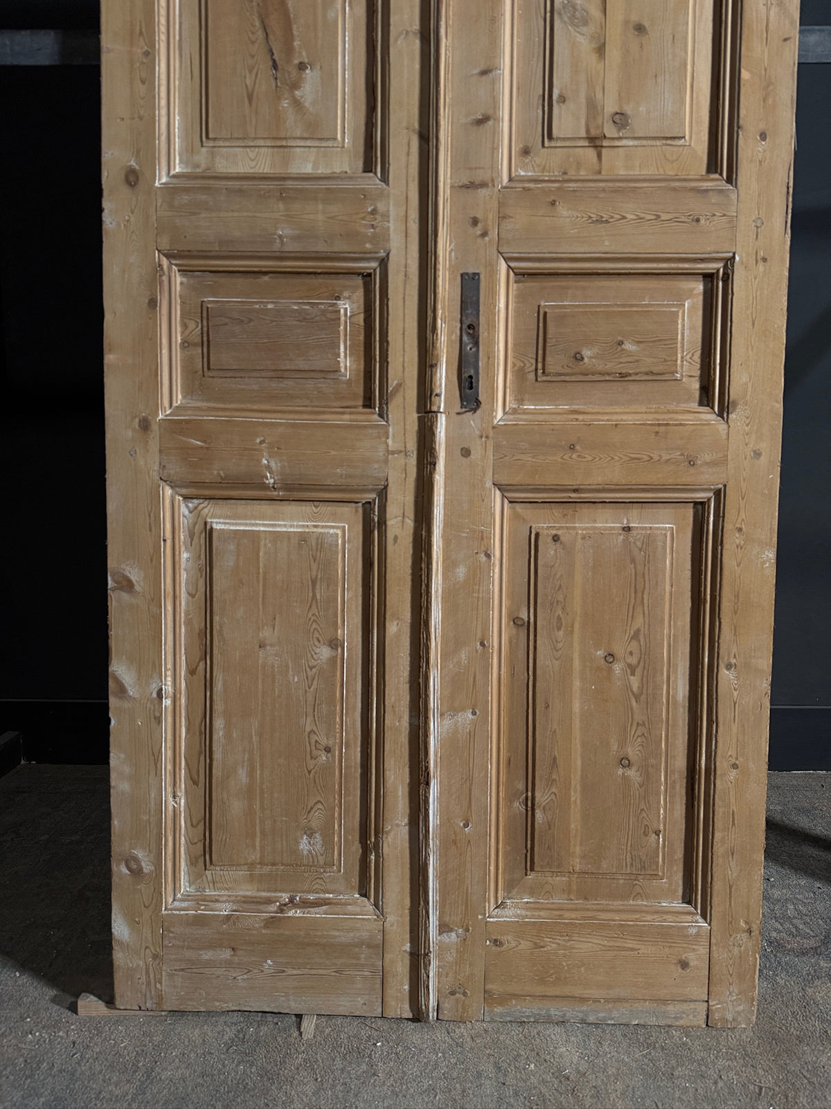 Antique 3 Panel Solid Double Doors - 39.75x97.75 - N669