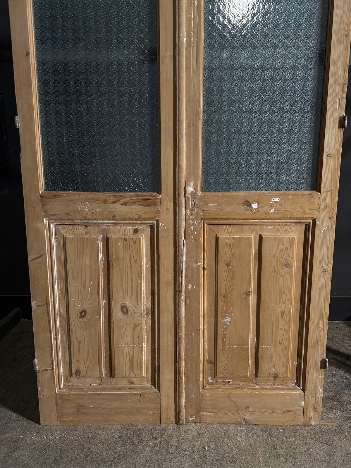 Antique Obscured Glass 1 Lite French Doors - 47.25x93.25 - N662
