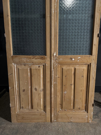 Antique Obscured Glass 1 Lite French Doors - 47.25x93.25 - N662