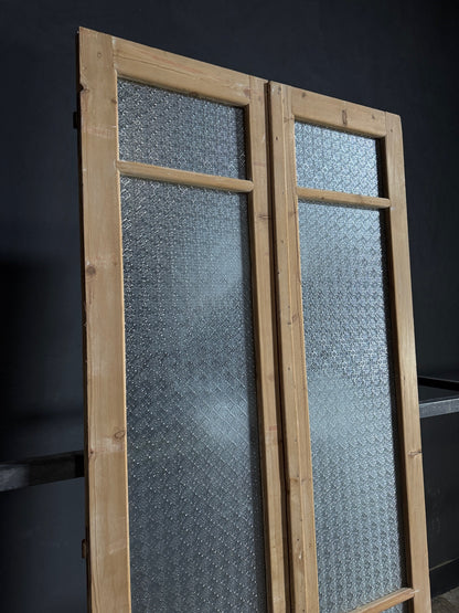 Antique Obscured Glass 2 Lite French Doors - 43.5x100.5 - N627