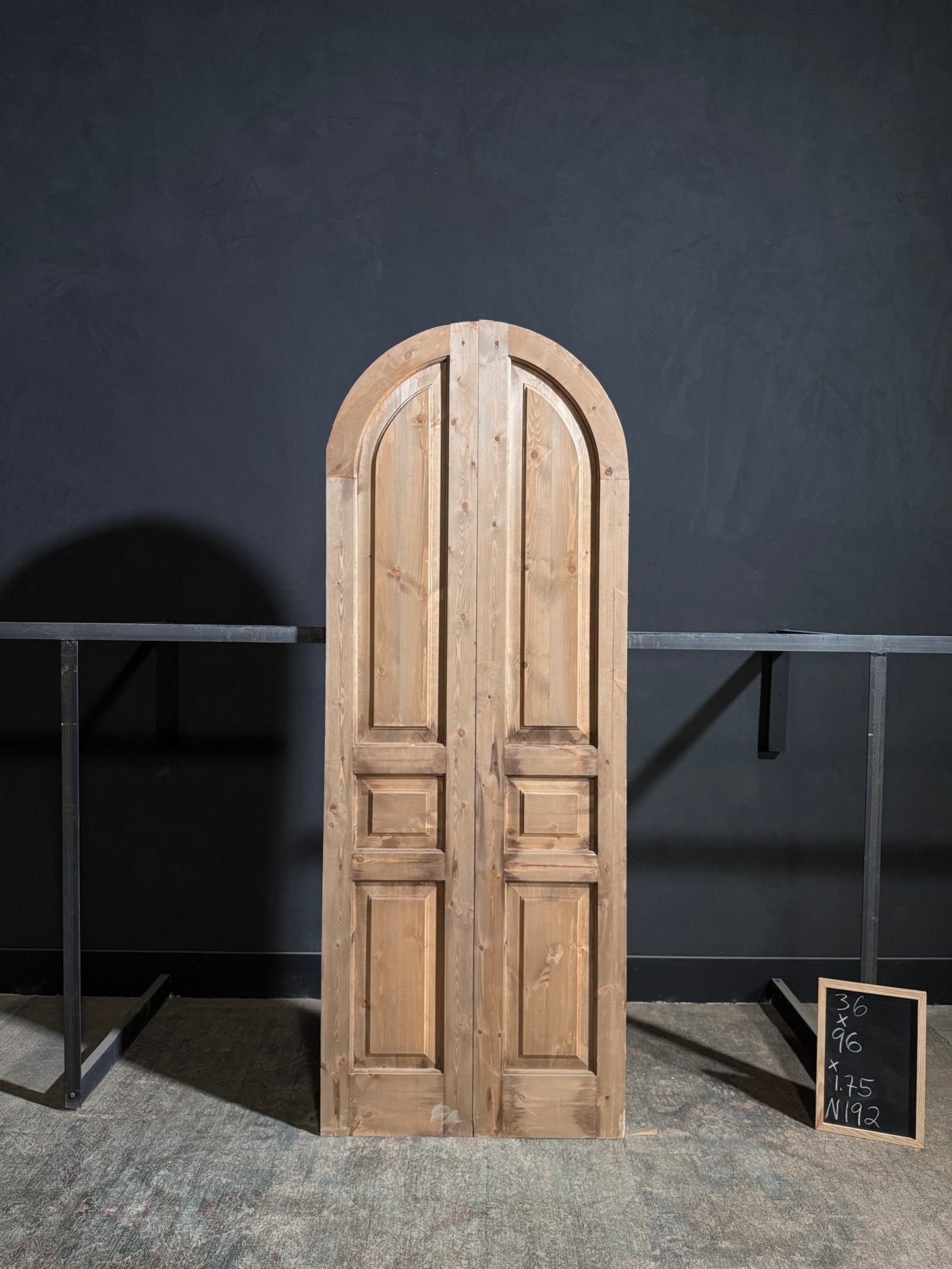 Handcrafted 3 Panel Arched Double Doors - 36x96 - N192
