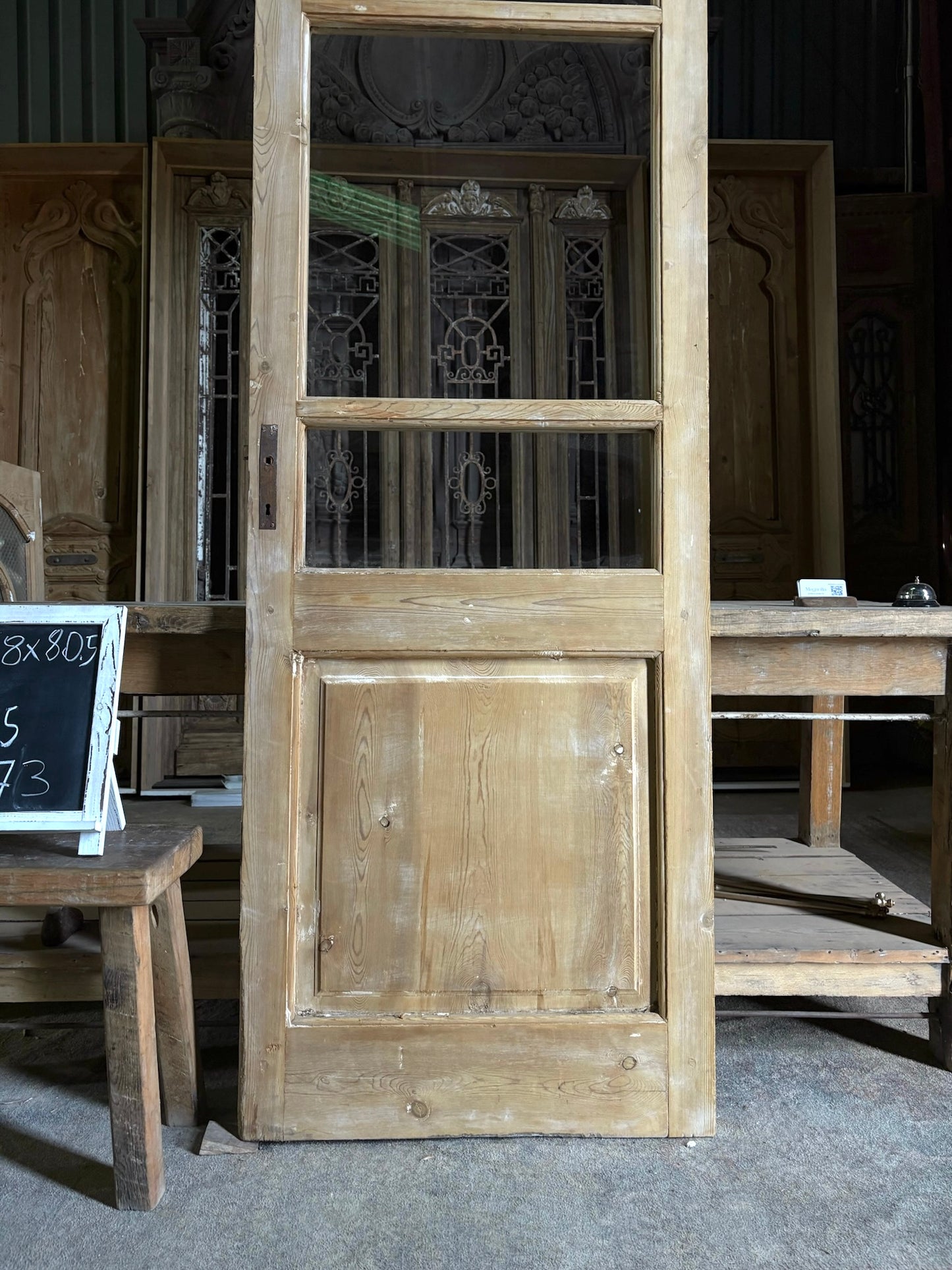 Single Antique Glass Door - 28x80.5 - L73
