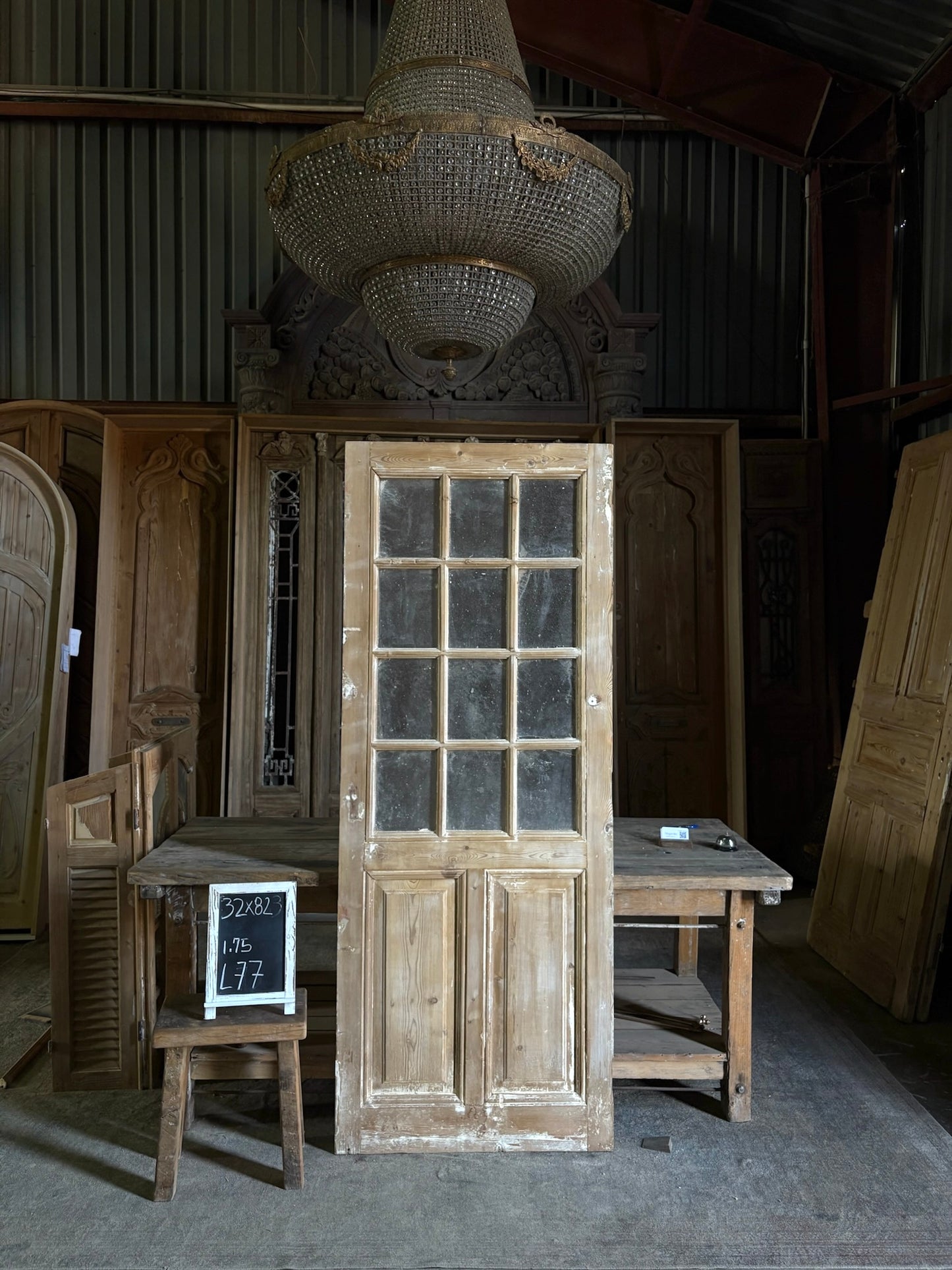 12 Lite Antique Glass Single Door - 32x82 - L77