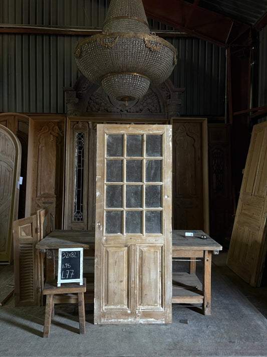 12 Lite Antique Glass Single Door - 32x82 - L77