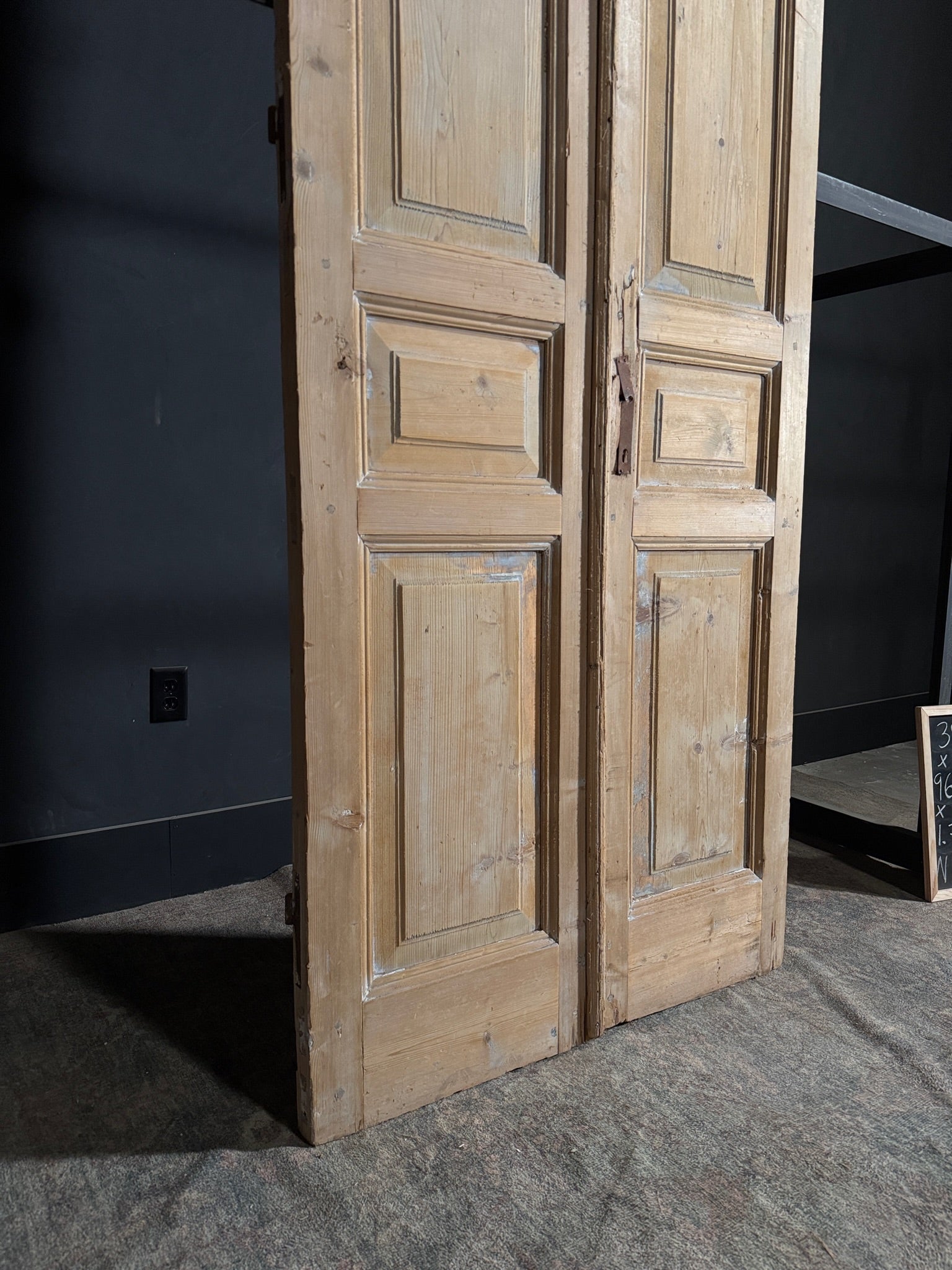 Antique 3 Panel Solid Double Doors - 39x96.5 - N127