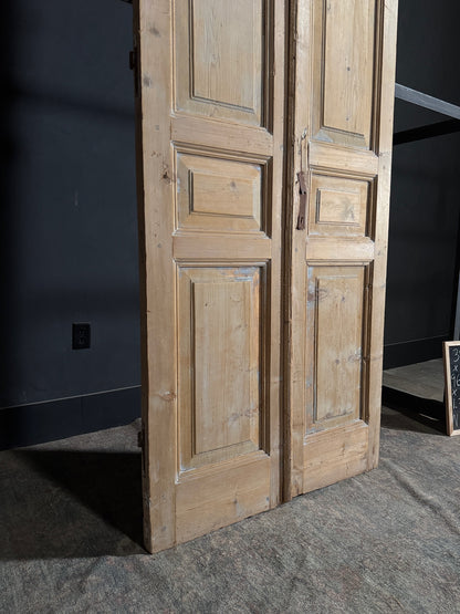 Antique 3 Panel Solid Double Doors - 39x96.5 - N127