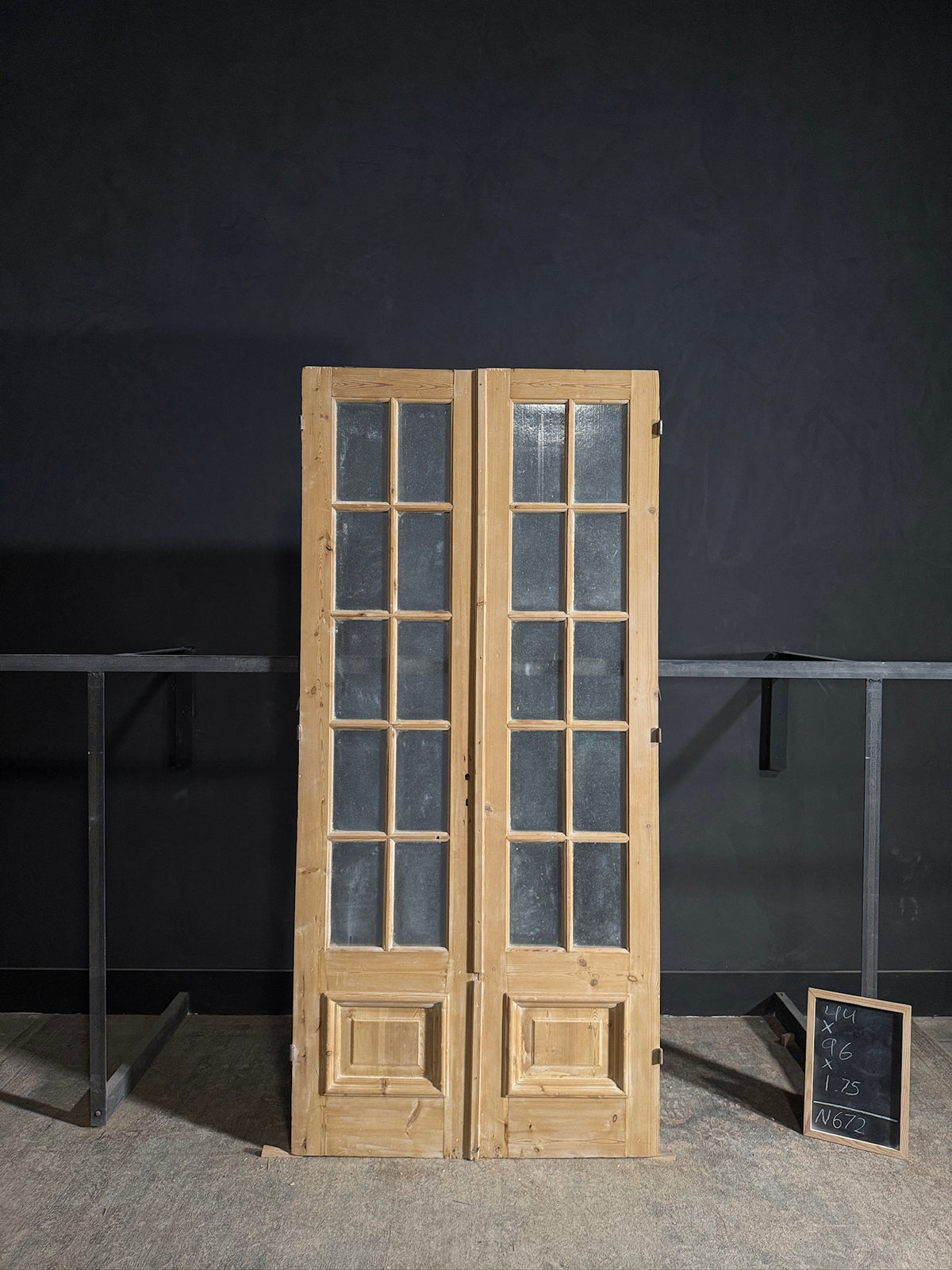 Antique Obscured Glass 10 Lite French Doors - 44x96 - N672