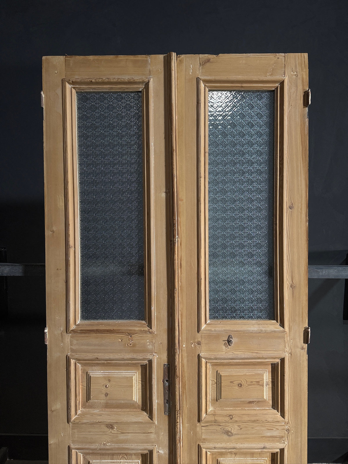 Antique Obscured Glass 1 Lite French Doors - 43x94.5 - N660