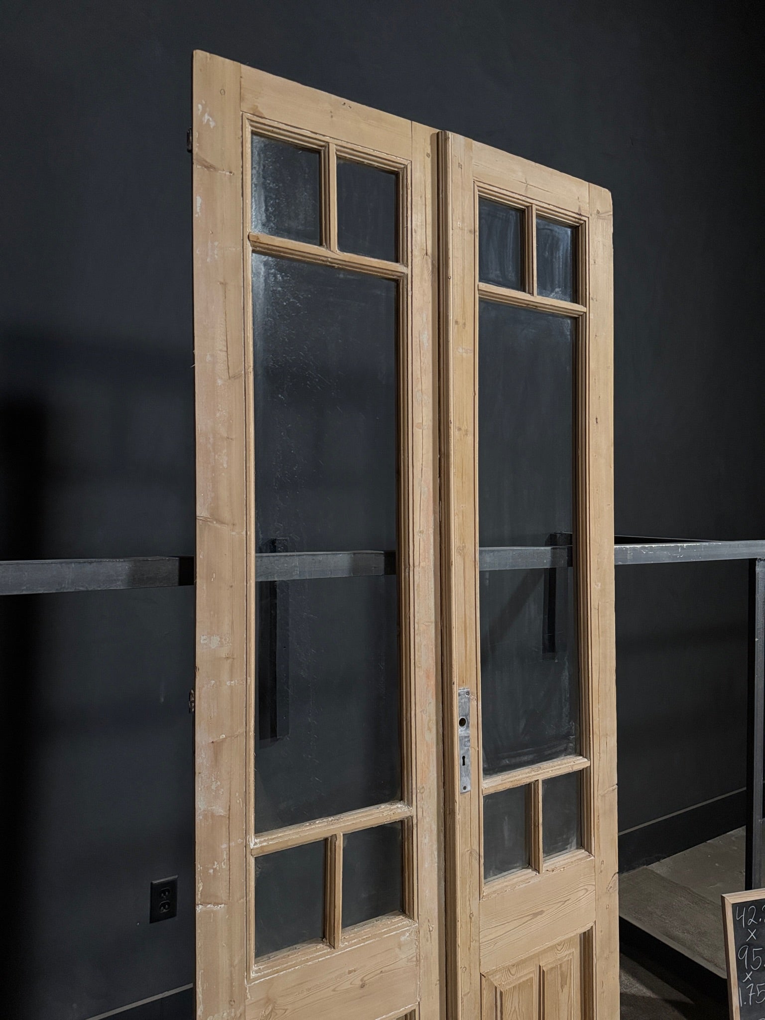 Antique Glass 3 Lite French Doors - 42.25x95.25 - N374