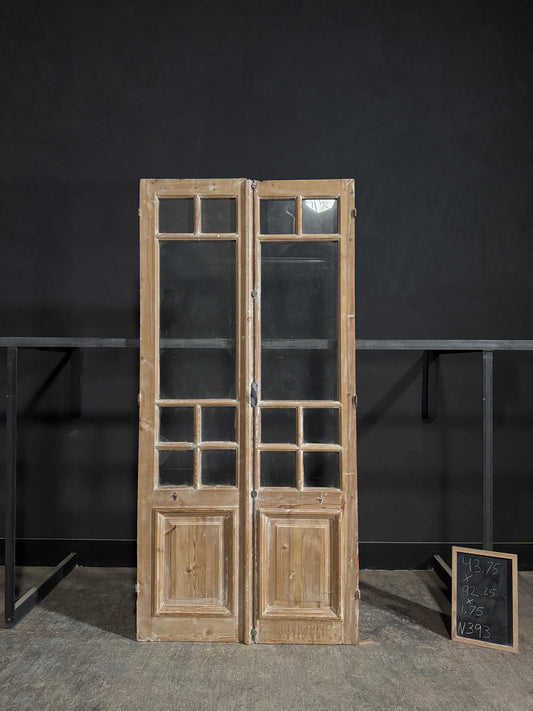 Antique Glass 7 Lite French Doors - 43.75x92.25 - N393