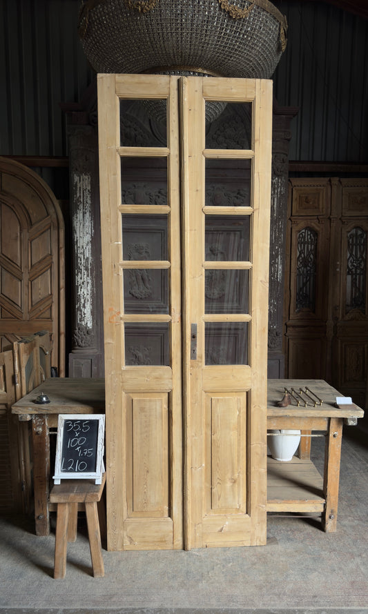 10 Lite European Antique Glass French Doors - 35.5x100 - L210