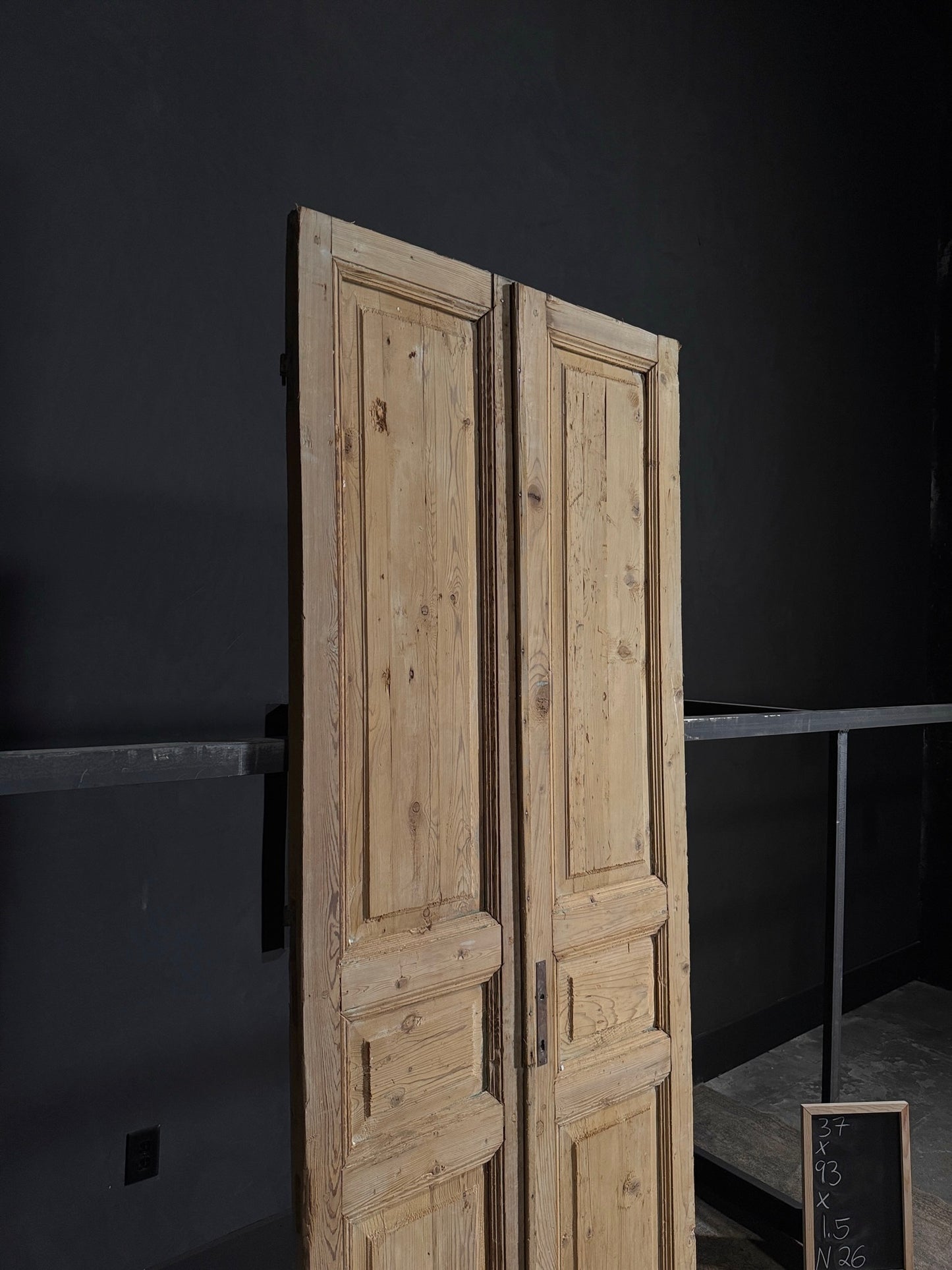 Antique Iron 3 Panel Double Doors - 37x93 - N26