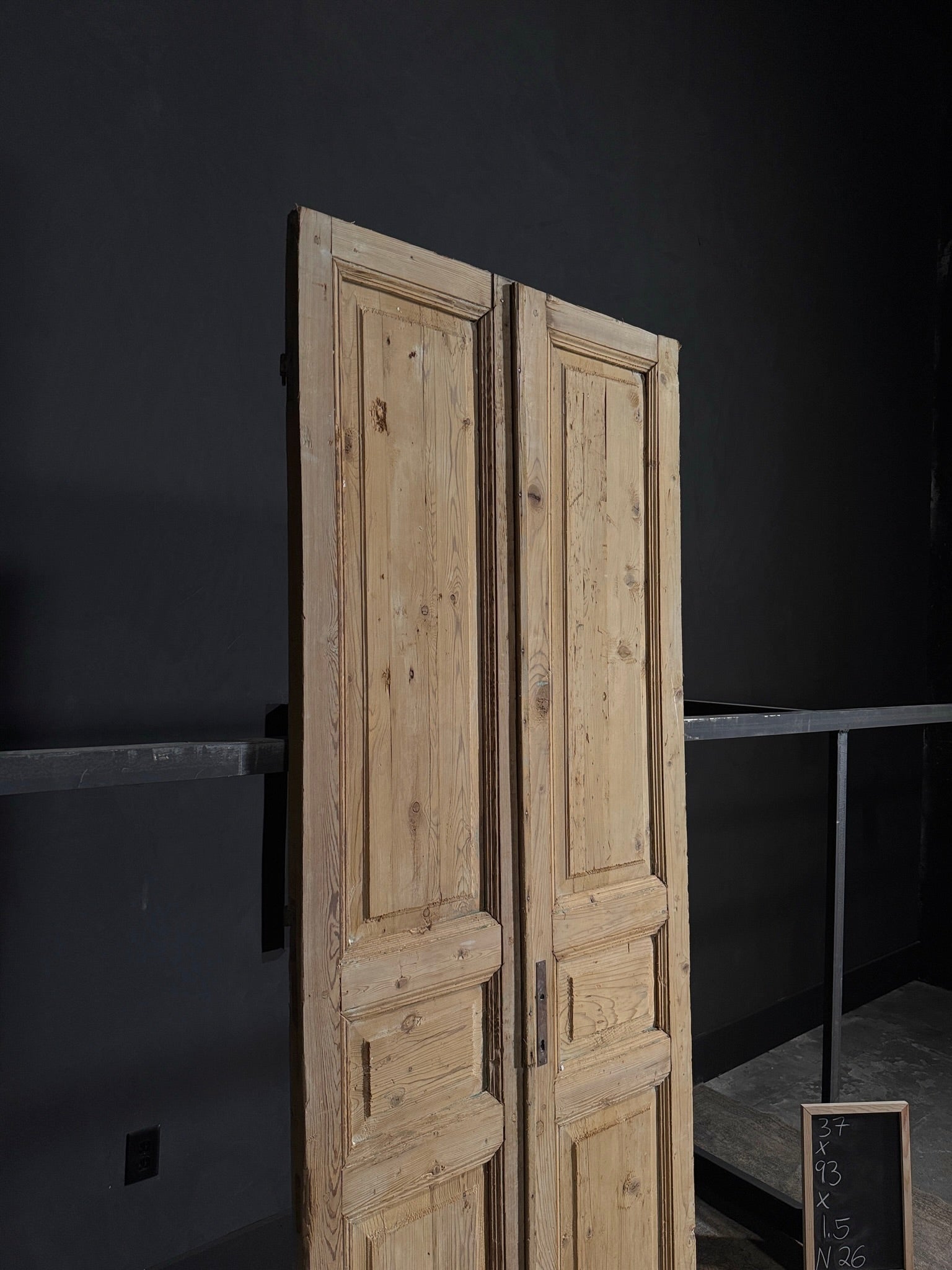 Antique Iron 3 Panel Double Doors - 37x93 - N26