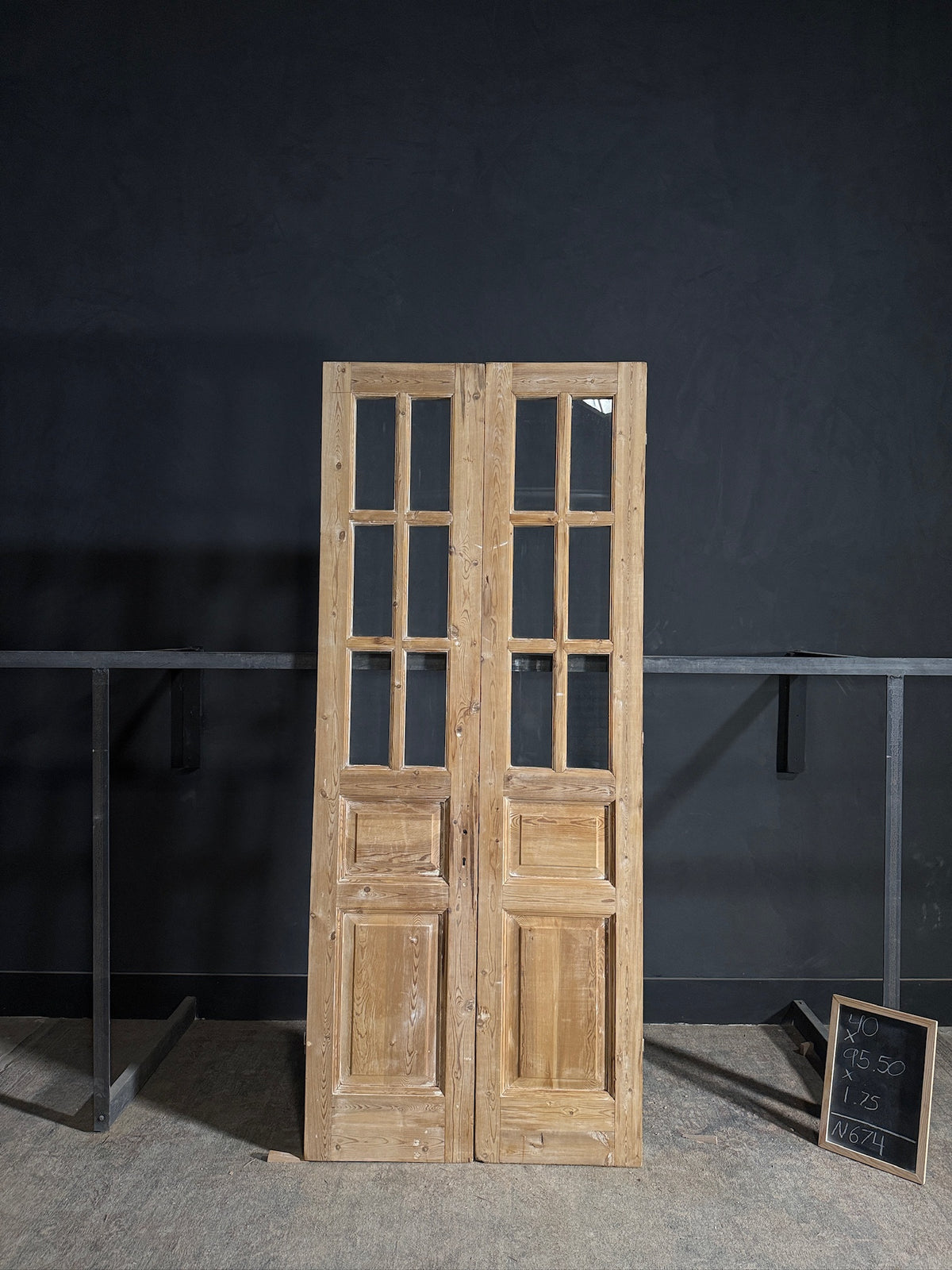 Antique Glass 6 Lite French Doors - 40x95.5 - N674
