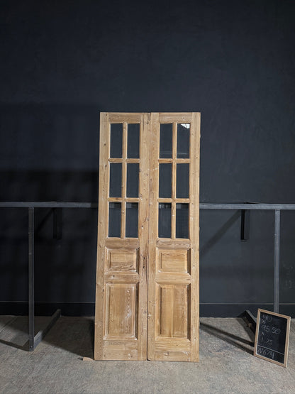 Antique Glass 6 Lite French Doors - 40x95.5 - N674
