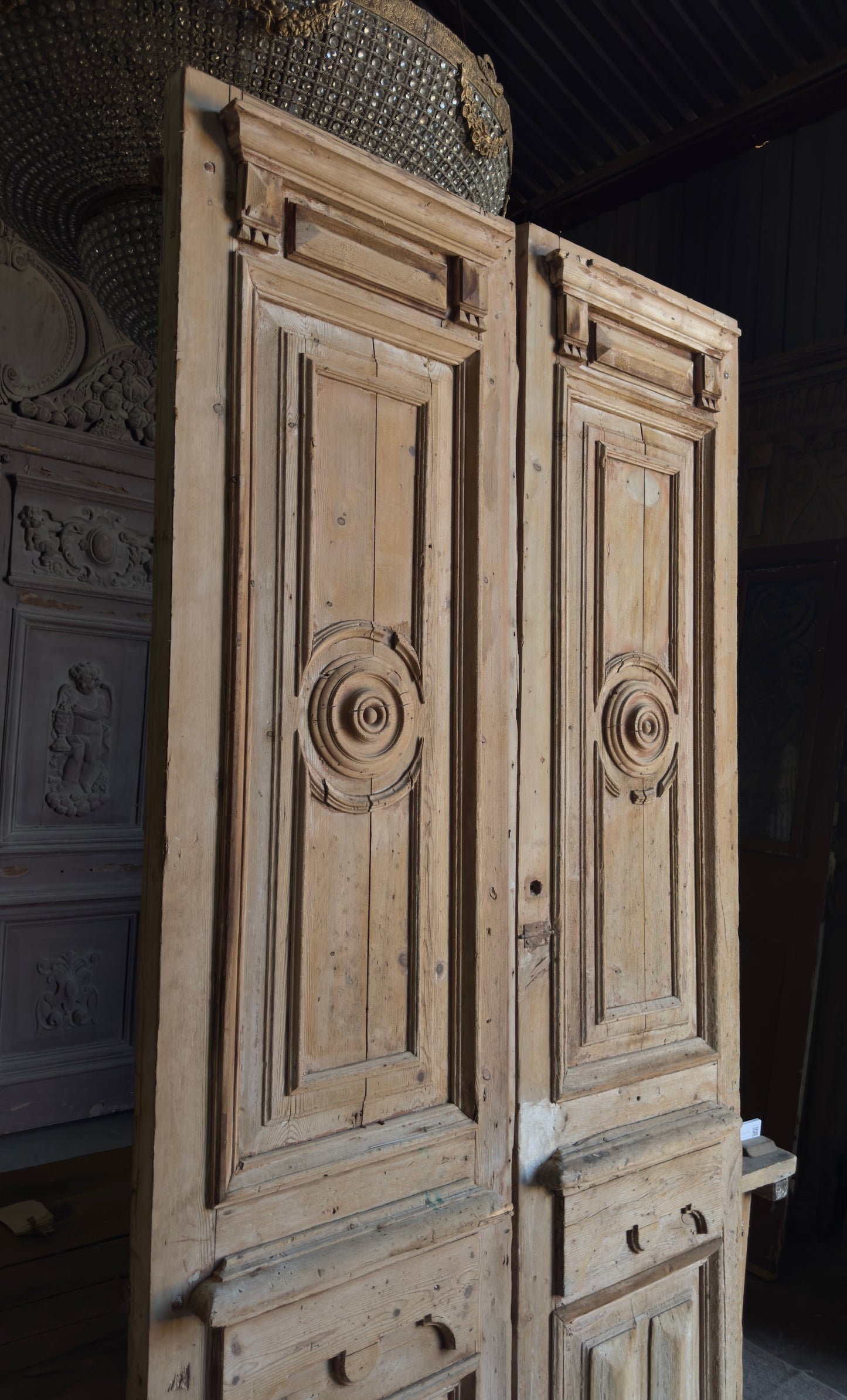 Grand Carved Solid French Entry Doors - 52x104.5 - L482