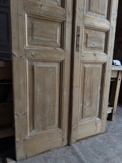 3 Panel Antique Solid French Doors - 39.75x94.5 J345