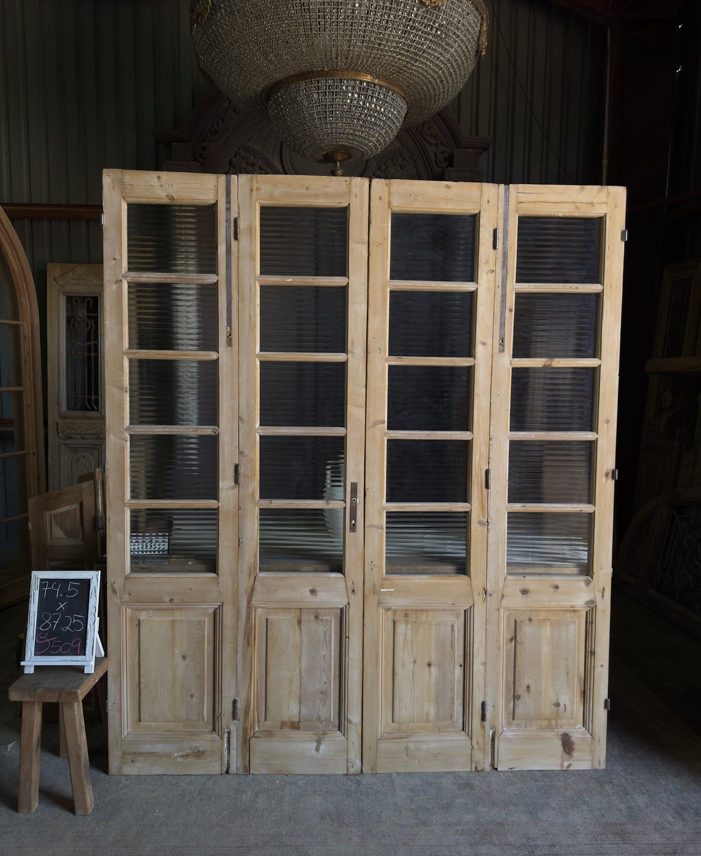 Antique Bi-Fold French Glass Doors - 74.5x87.25 J509