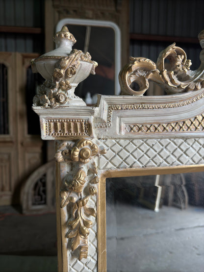(The Angelique) Cherub Medallion Hand Crafted Giltwood Mirror - 33 x 71.5 M10