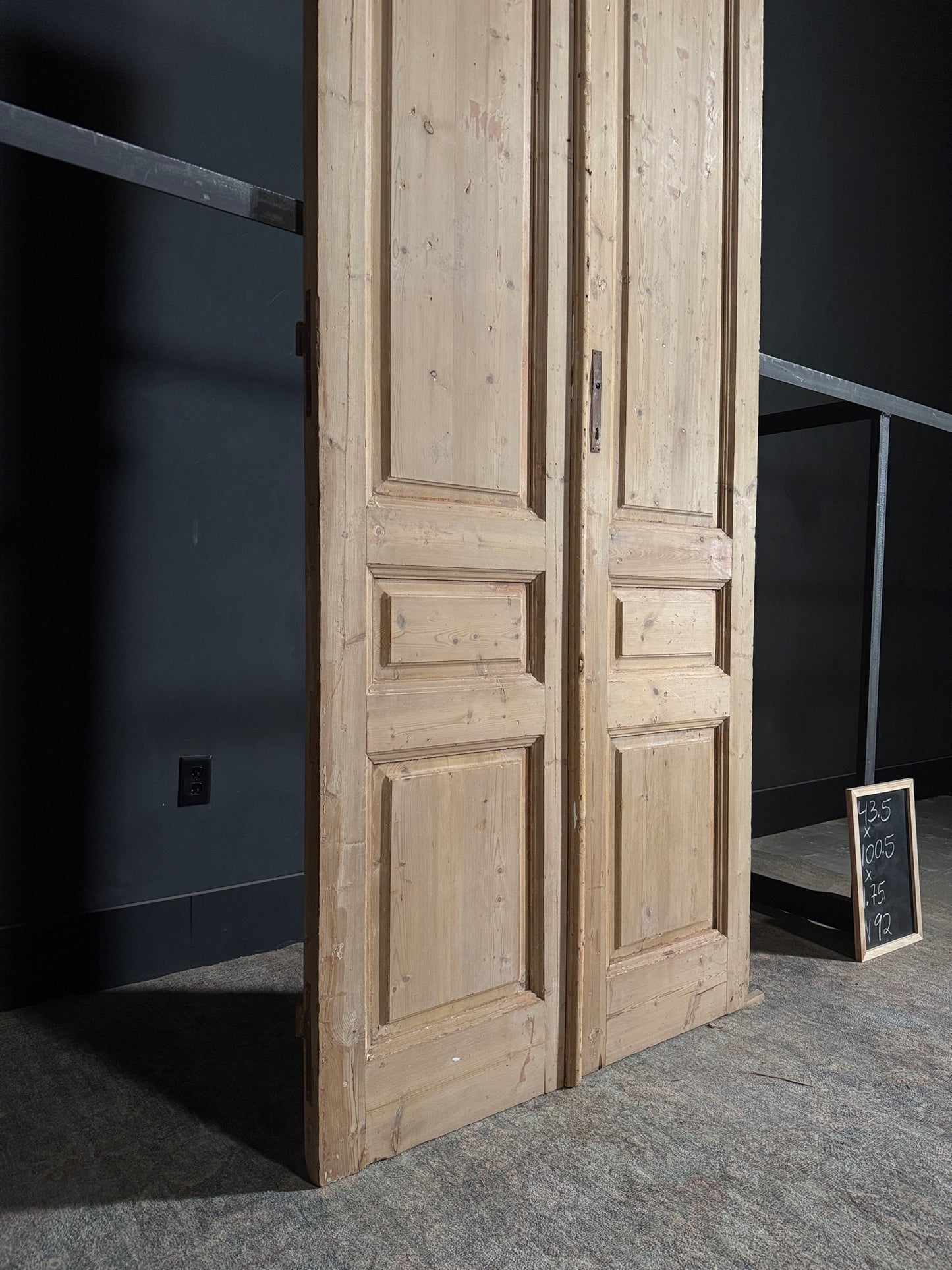 Antique 3 Panel Solid Double Doors - 43.5x100.5 - N92