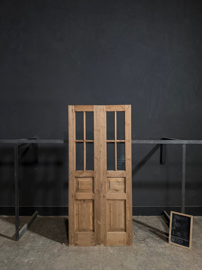Handcrafted Glass 2 Lite French Doors - 36x80 - N720