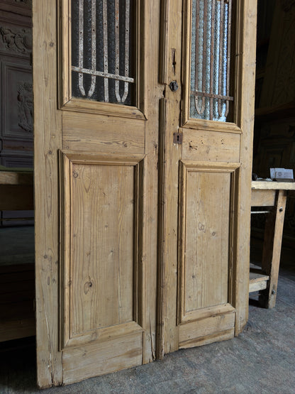 Simple Antique Iron French Doors - 39.75x92 J4