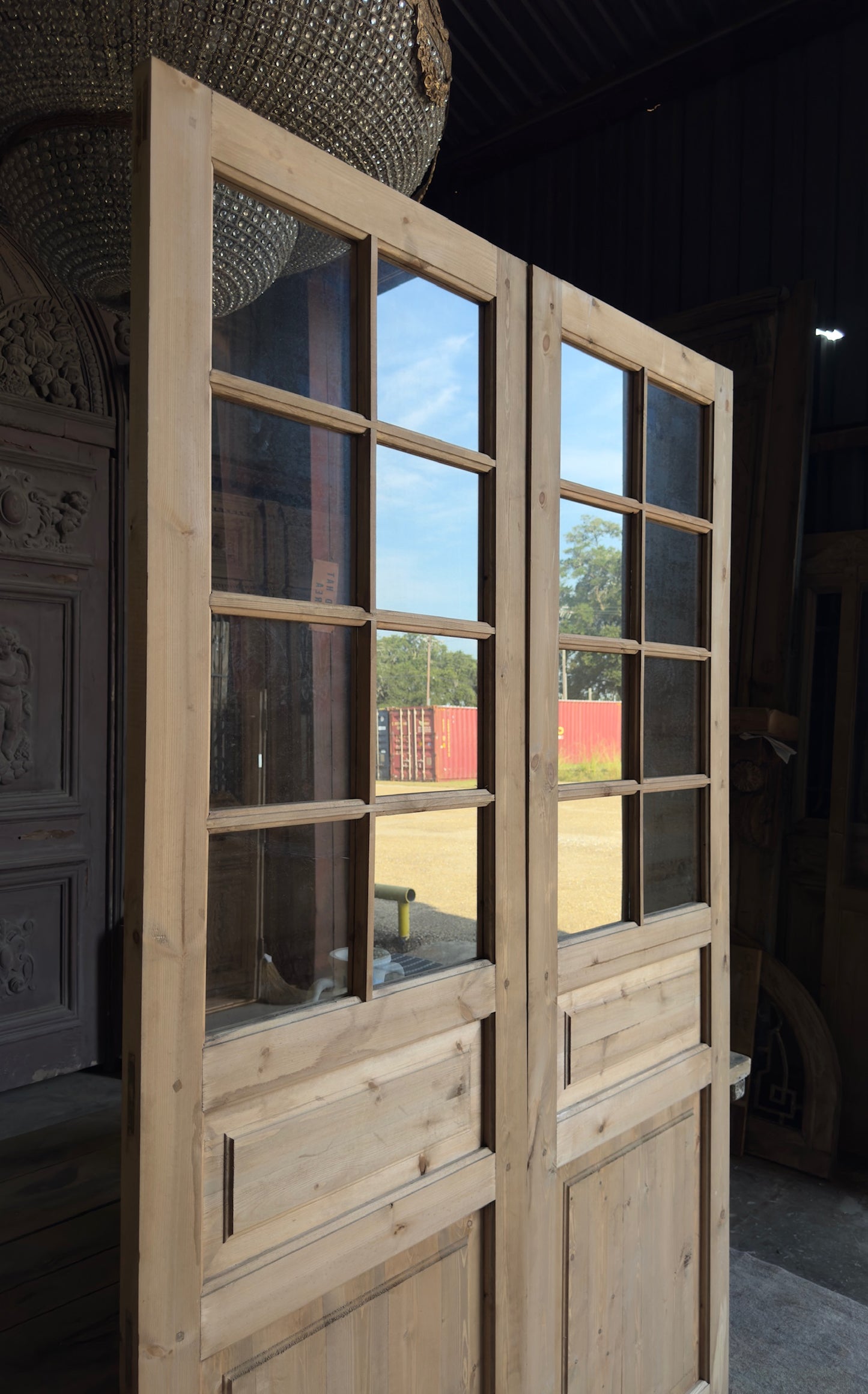 Handcrafted 8 Lite Glass French Doors - 60x96 L11