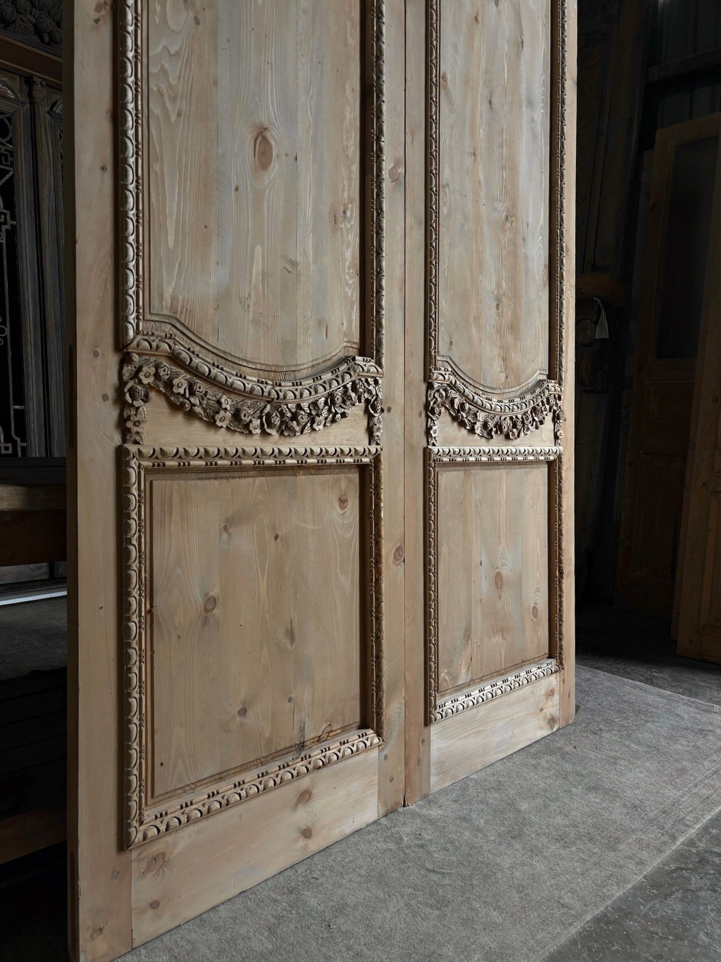 (The Helena) Handcrafted Hand carved Solid French Pair - 64x96 L43