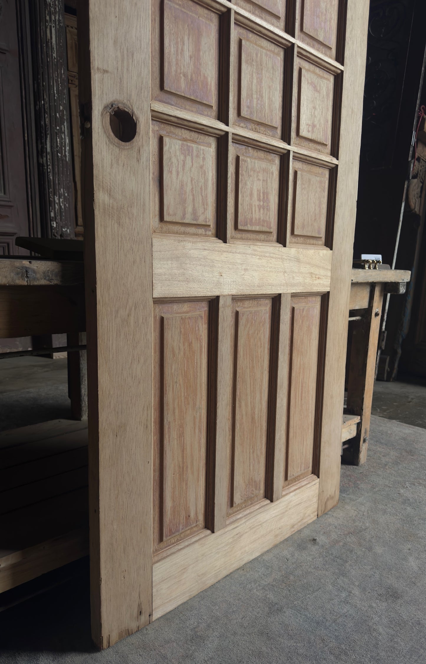Antique Arched Panel Single Door - 34.5x84 - L417