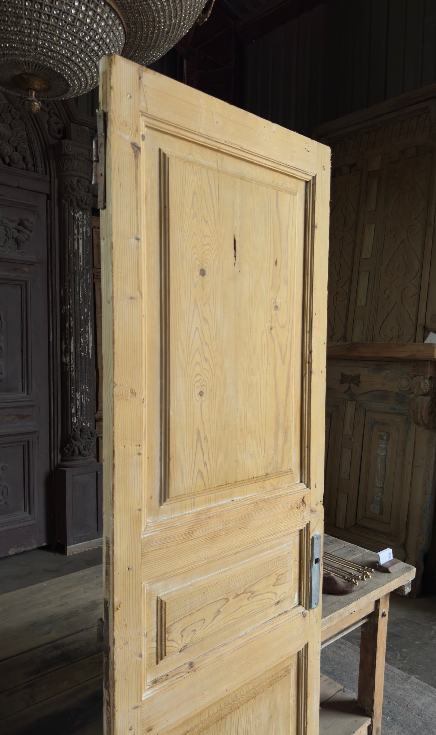 3 Panel Single Solid Antique Door - 27.75x87 - L178