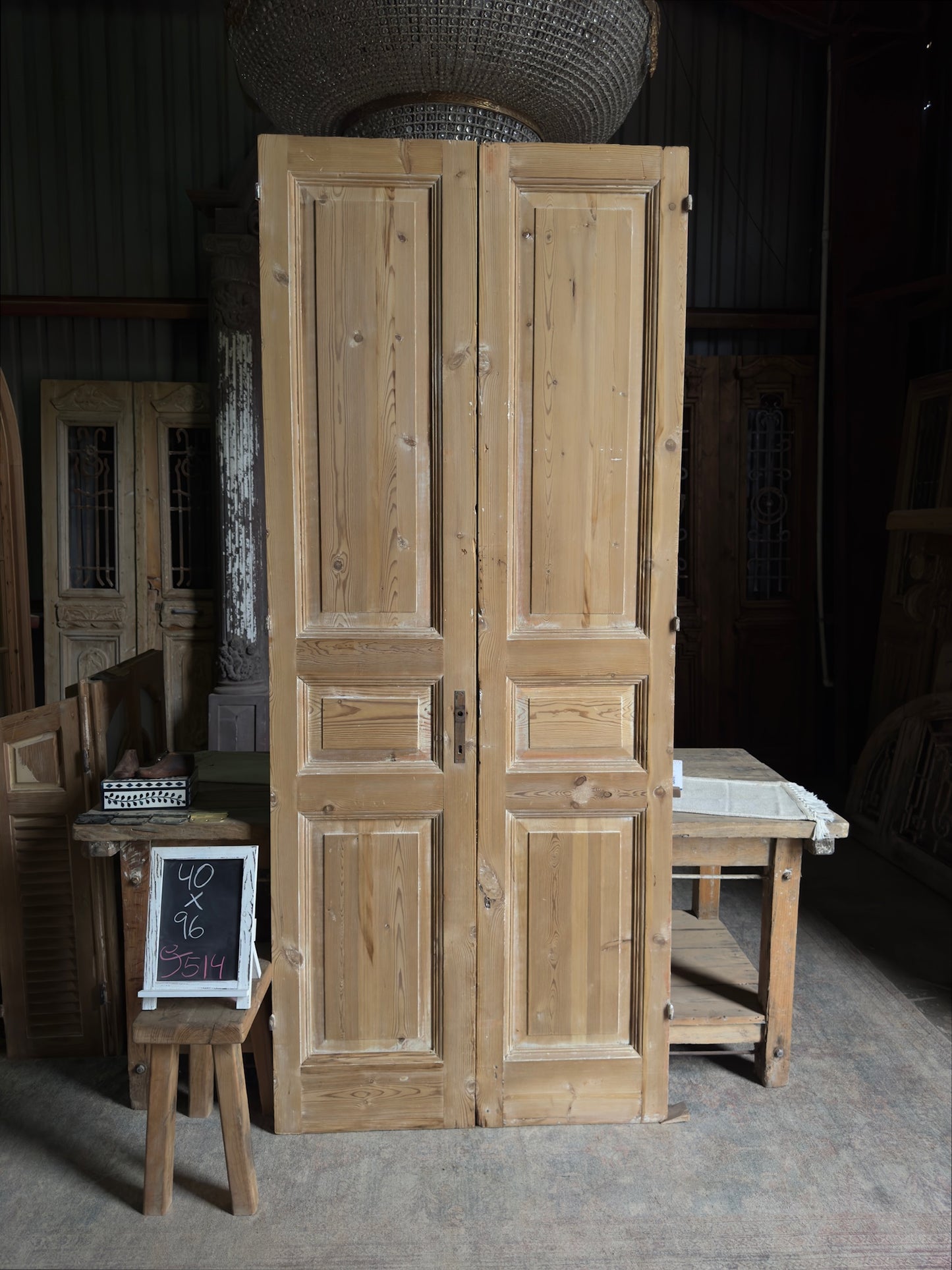 Solid French Antique Doors - 40x96 J514