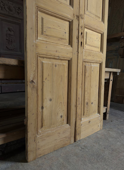 3 Panel Antique Solid French Doors - 39.5x95 K351