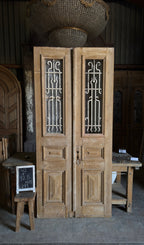 European Antique Iron French Doors - 42x92.5 L299
