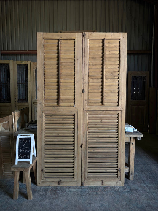 European Antique Louvered Shutters - 52.25x90.25 G103